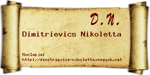 Dimitrievics Nikoletta névjegykártya